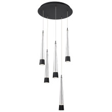 Quill 16' LED Chandelier Light 2700K/3000K/3500K/4000K in Black - PD-59405R-BK