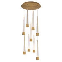 Quill 16' LED Chandelier Light 2700K/3000K/3500K/4000K in Aged Brass - PD-59409R-AB