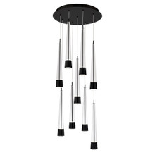 Quill 16' LED Chandelier Light 2700K/3000K/3500K/4000K in Black - PD-59409R-BK