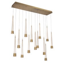 Quill 16' LED Chandelier Light 2700K/3000K/3500K/4000K in Aged Brass - PD-59414L-AB