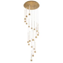 Quill 16' LED Chandelier Light 2700K/3000K/3500K/4000K in Aged Brass - PD-59421R-AB