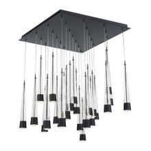 Quill 16' LED Chandelier Light 2700K/3000K/3500K/4000K in Black - PD-59425S-BK