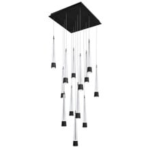 Quill 16' LED Chandelier Light 2700K/3000K/3500K/4000K in Black - PD-59441S-BK