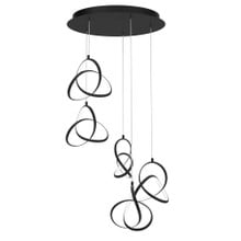 Vornado 7' LED Chandelier Light 3000K in Black - PD-84905R-BK