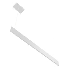 Architectural Slim Pendant Light - Multiwatt 20W/23W/26W/29W - Max 2600 Lumens - 4 Foot - White Finish - Color Tunable 27K/30K/35K/40K/50K - Aperture Optics - Suspension Cable Mount - 120-277V