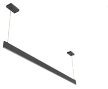Architectural Slim Pendant Light - Multiwatt 40W/46W/52W/60W - Max 5400 Lumens - 8 Foot - Black Finish - Color Tunable 27K/30K/35K/40K/50K - Frosted Lens - Suspension Cable Mount - 120-277V