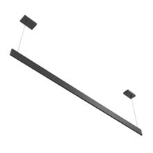 Architectural Slim Pendant Light - Multiwatt 40W/46W/52W/60W - Max 5400 Lumens - 8 Foot - Black Finish - Color Tunable 27K/30K/35K/40K/50K - Aperture Optics - Suspension Cable Mount - 120-277V