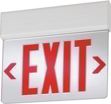 Surface Mount LED Edge-Lit, Double Face, Red with White Panel, Emergency,
