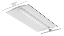 Volumetric Recessed Lighting 2FT x4FT Relight, Nominal 4000 LM, Curved,  linear prismatic with trim ring, eldoLED dimming 1%, 80+ CRI,  4000K, nLight with 100% (L100) LM management, Sensor Switch nES 7 ADCX PIR integral occupancy