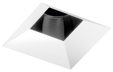 3IN Square Downlight Bevel, Black Specular, White Flangeless, Wet Location Listing