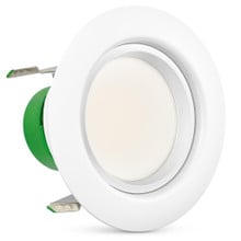 4 Inch LED Eyeball Downlight - 9 Watt - 800 Lumens - 4000K Cool White - 120V - Recessed Can Required - Dimmable