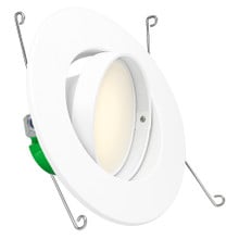 6 Inch LED Eyeball Downlight - 11 Watt - 900 Lumens - 4000K Cool White - 120V - Recessed Can Required - Dimmable