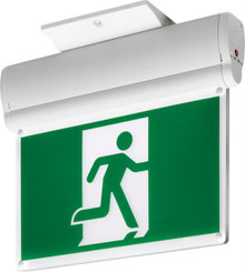 Quantum®,  Extruded Aluminum Edge-Lit Running Man Sign, White, Emergency