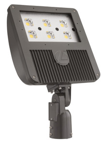 D-Series Size 3 LED Flood Luminaire, LED, 6 light engines, Up to 21387 lumens, 4000K, 70CRI, Medium flood, 120-277V, Integral Slipfitter, Dark bronze finish,  super durable