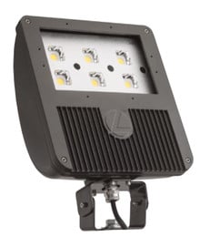 D-Series Size 3 LED Flood Luminaire, LED, 6 light engines, Up to 21387 lumens, 4000K, 70CRI, Medium flood, 120-277V, Yoke with Cord,  16g,  2ft, Dark bronze finish,  super durable