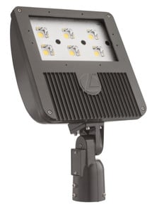 D-Series Size 3 LED Flood Luminaire, LED, 6 light engines, Up to 21387 lumens, 4000K, 70CRI, Medium spot, 120-277V, Integral Slipfitter, Dark bronze finish,  super durable