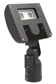 D-Series Size 1 LED Flood Luminaire, LED, Package 2, 4000K, Wide flood distribution, 120-277V, Integral Slipfitter, Dark bronze finish,  super durable