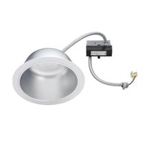 8IN Commercial LED Retrofit, 1500 Nominal LM, 3500K, 90+ CRI, Multi-Volt, 0-10V Dimming Driver, White, White Trim Ring