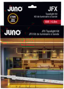 JFX LED Tapelight Starter Kit, 24V, 200 LM, 16FT, 2700K, 90 CRI, Damp Location, Kit 60W Pluggable Driver