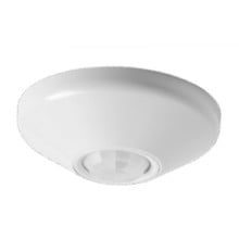 Low Voltage Ceiling Mount Sensor, Passive Dual Technology, Small Motion / Standard Range 360° Lens, Photocontrol w/ Auto Dimming; 0-10V Output Provided by Other Device(s), Auxiliary Relay, Rear RJ-45 Ports