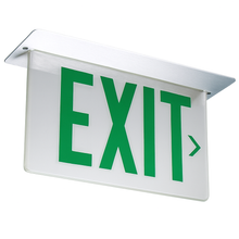Signature®,  Aluminum Edge-Lit Exit Sign, Unfinished, Single face, Green with mirror separator, Right, Dual voltage, Panel assembly only
