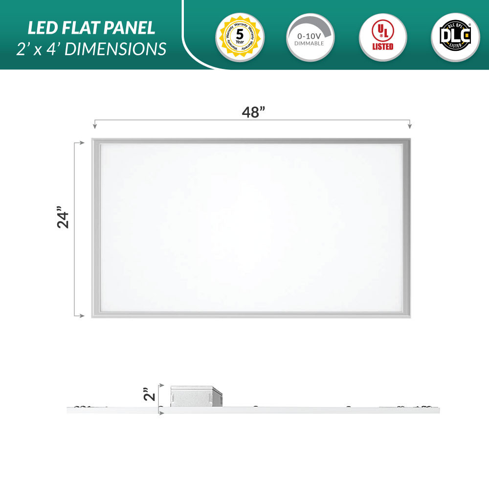 40W 1'x4' Even-Glow LED Flat Panel Light - 4,100 Lumens - 4000K