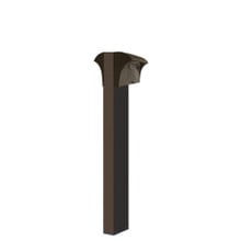 12 Watt 2 Square LED Path Light With Bronze Finish - 3000K Soft White - With 2 Sided 36 Inch Post - 1300 Lumens - 120-277V