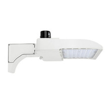 150 Watt LED Parking Lot Area Light - Pole Mount with Photocell - 20800 Lumens - 5000K Daylight - 480V - White Finish