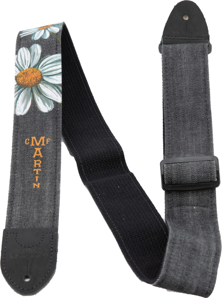 Martin Guitar Strap - Daisy - Black Denim - Pick Holder - 18A0108