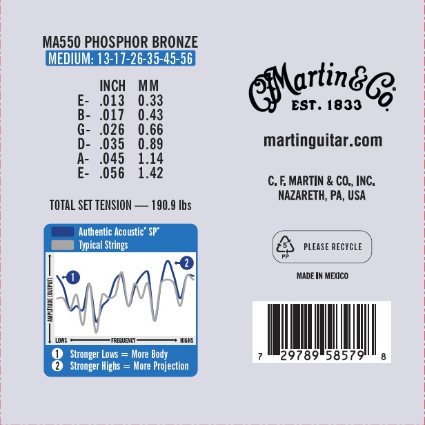 Martin Strings Phosphor Bronze SP Medium 6 Sets Value Pack ...