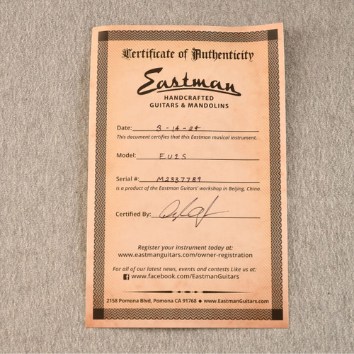 Eastman EU1S Soprano Ukulele – Solid Mahogany Top, Back & Sides - View 3