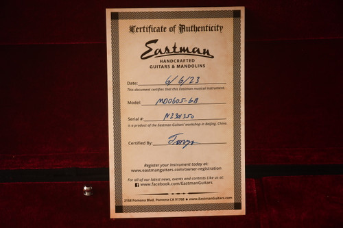 Eastman MDO605 Octave Mandolin Acoustic Electric – Solid Spruce & Maple - View 2