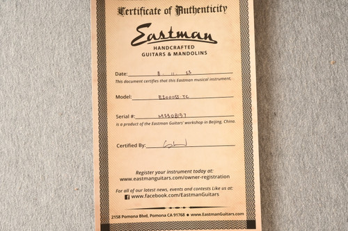 Eastman E20OOSS-TC Thermo Cured Adirondack Rosewood Acoustic - View 2