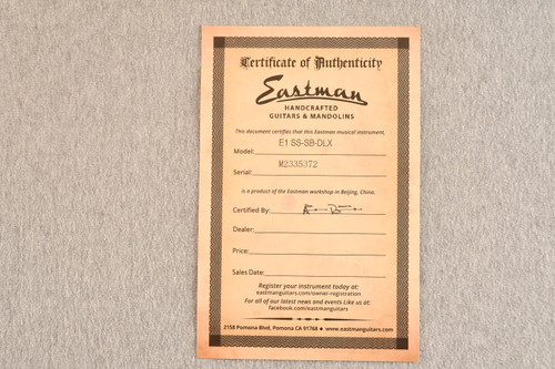 Eastman E1SS-DLX-SB Sunburst Acoustic Electric Dreadnought Guitar - View 2