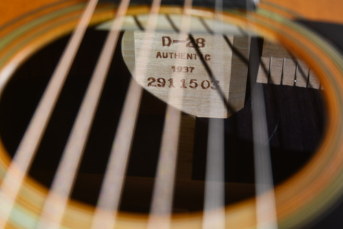 Martin D-28 Authentic 1937 VTS Aged Adirondack #2911503 - Neck Block