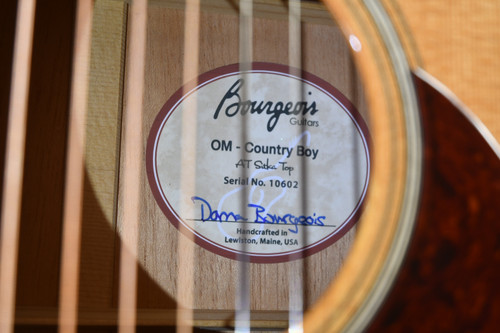 Bourgeois OM Country Boy #10602 - Label