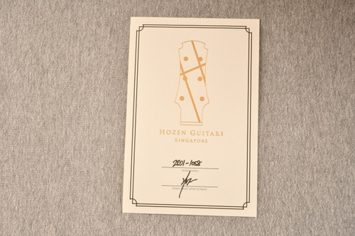 Hozen OOO Torrefied Sitka Mahogany 12 Fret #2301-1058 - Certificate
