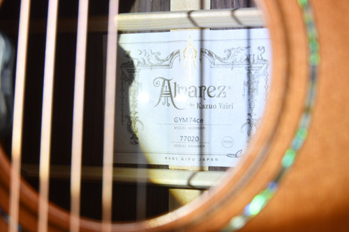 Alvarez Yairi GYM74ce #77020 - Label