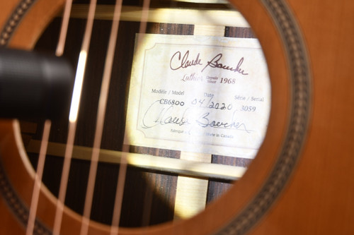 Claude Boucher 00 12-fret Slot Head (2020) #CB6800 - Label