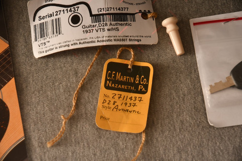 Martin D-28 Authentic 1937 VTS — Certificate