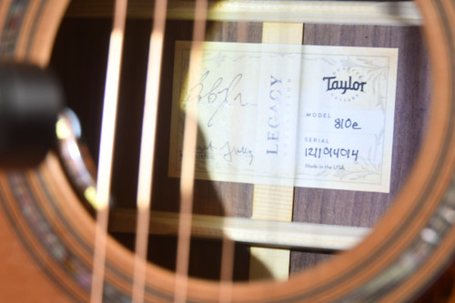 Taylor Legacy 810e (2024) — Label