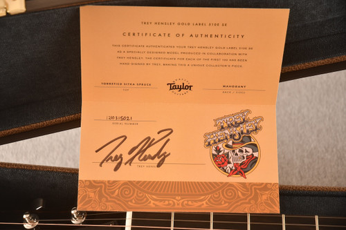 Taylor Trey Hensley Gold Label 510e (2025) — Certificate