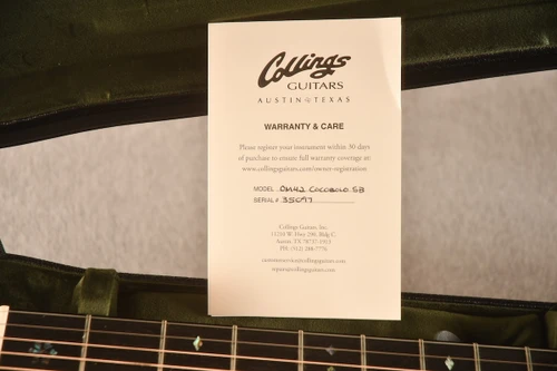 Collings OM42 Cocobolo SB (2025) — Certificate