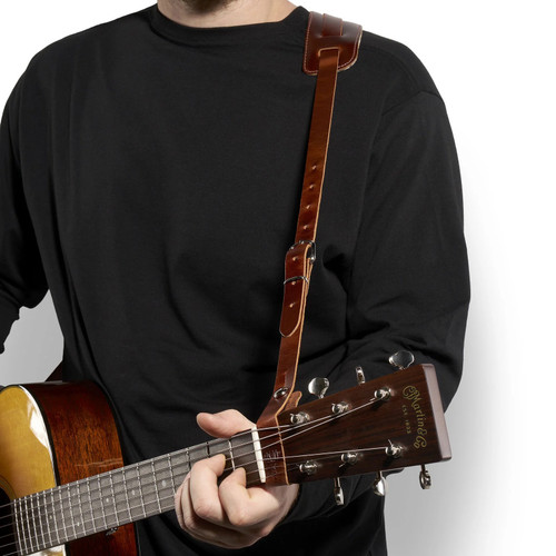 Vintage Leather Acoustic Strap with Padded Slider - Martin 18A0174 - View 2
