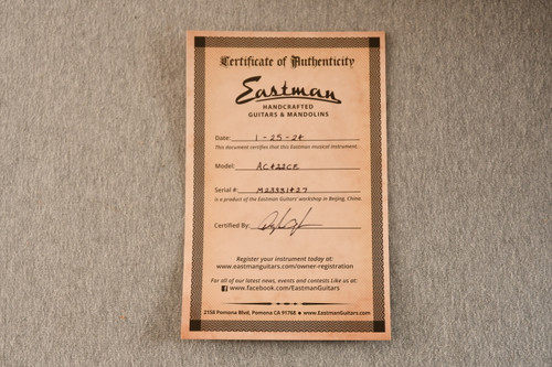 Eastman AC422CE Grand Auditorium Cutaway Acoustic Guitar - View 2