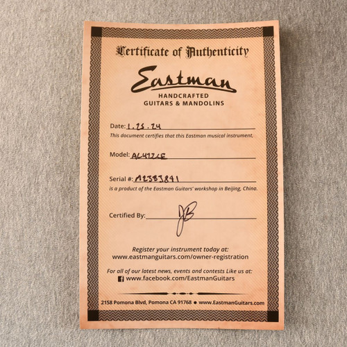 Eastman AC422CE Grand Auditorium Acoustic Electric Guitar – Sitka Spruce & Ovangkol - View 3