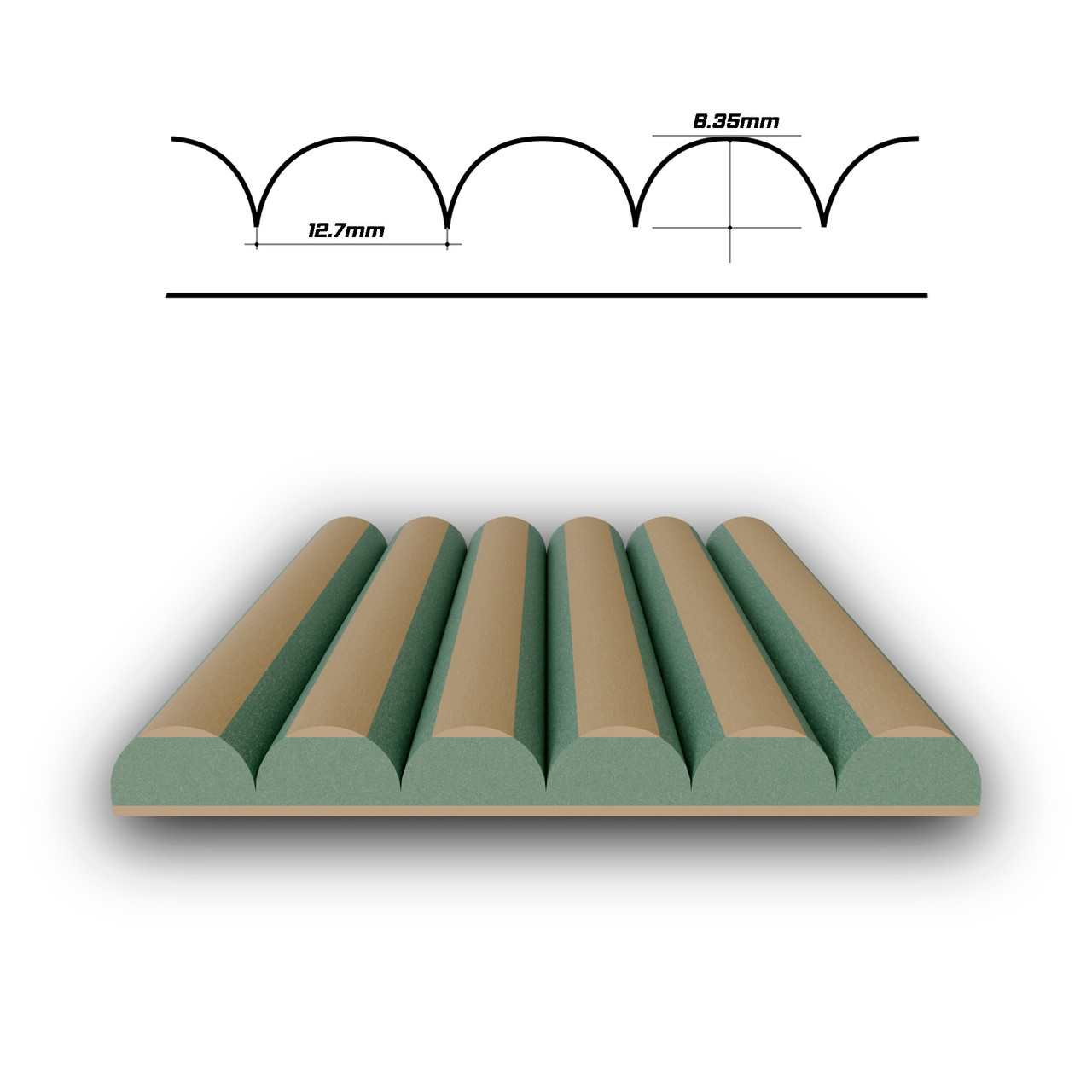 Ribbed MDF Wall Panels – 12.7mm Rib Decorative Panels RMWP-12.7/6.35