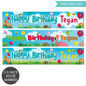 Jungle Fun Personalised Banners (3 PACK)