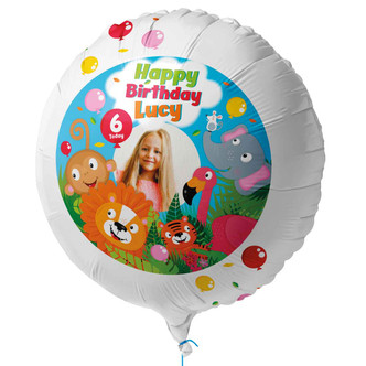 Jungle Fun Personalised Balloon (photo) (UN-INFLATED)