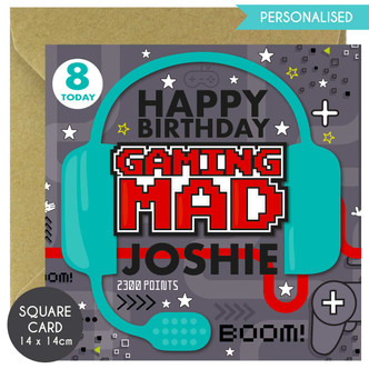 Gaming Mad Personalised Square Card